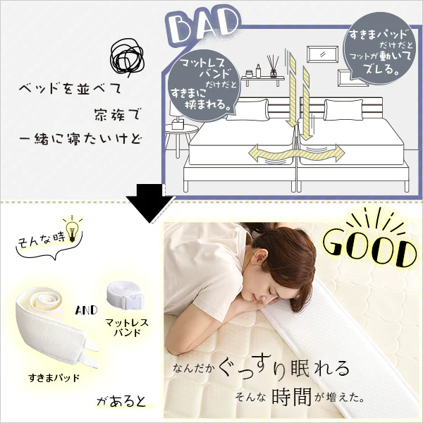 マットレス用すきま埋めパッド マットレスバンド付き - Image 3