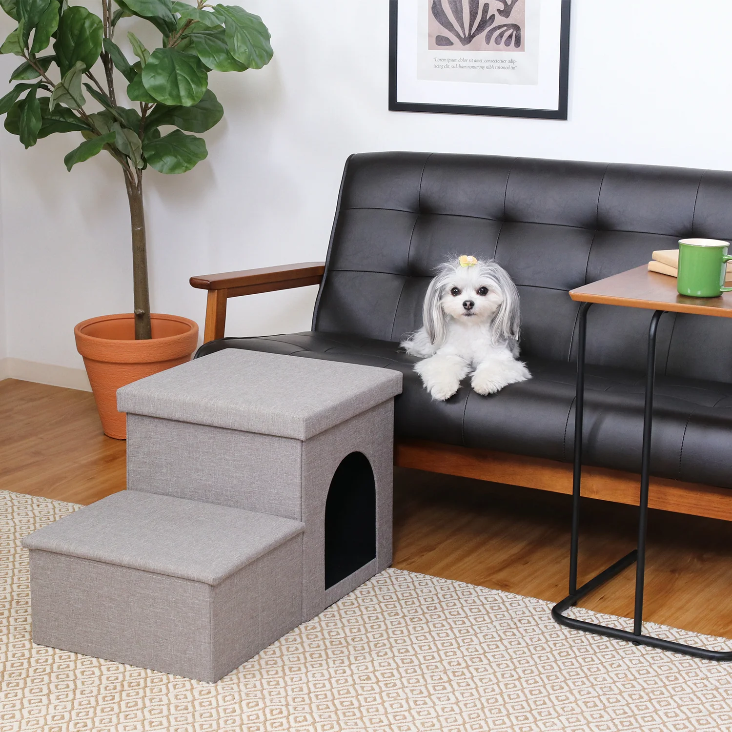 収納＆ハウス付きペットステップ 犬・猫用 踏み台｜ソファ・ベッド対応 - Image 3